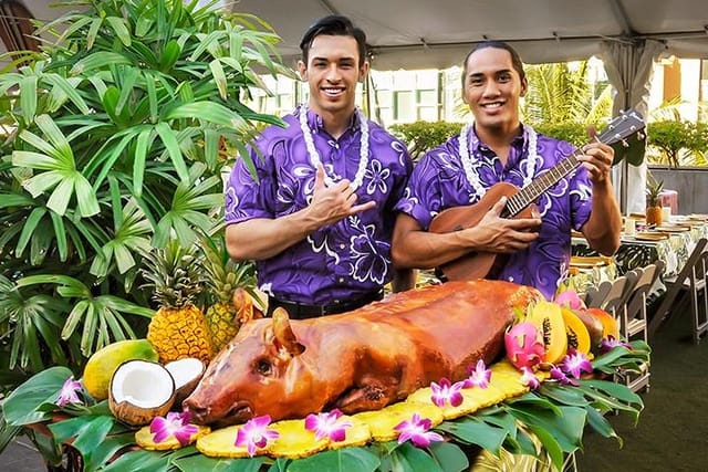 Upscale Hawaiian luau buffet